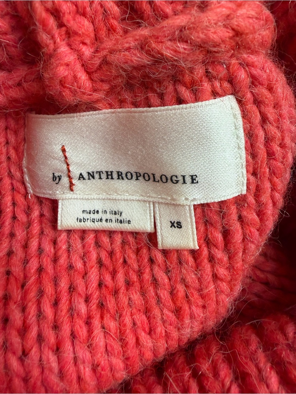 Anthropologie Mock Neck Knit Sweater Size XS Coral - Picture 7 of 10